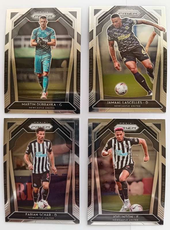 NEWCASTLE UNITED - PANINI P/League PRIZM 2021 - TEAM LOT of 4 PRIZM FOIL TRADING CARDS