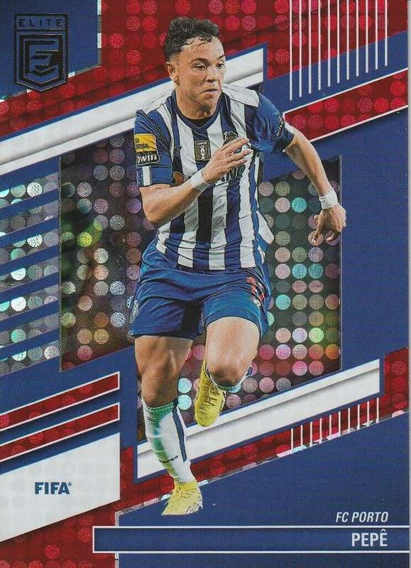 PEPE (FC Porto) - PANINI DONRUSS ELITE EPL 2023 - `RED DISCO` FOIL TRADING CARD 77