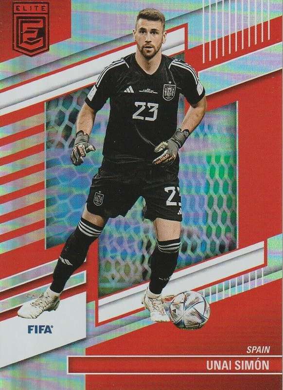 UNAI SIMON (Spain) - PANINI DONRUSS ELITE EPL 2023 -  ROOKIE FOIL TRADING CARD 186