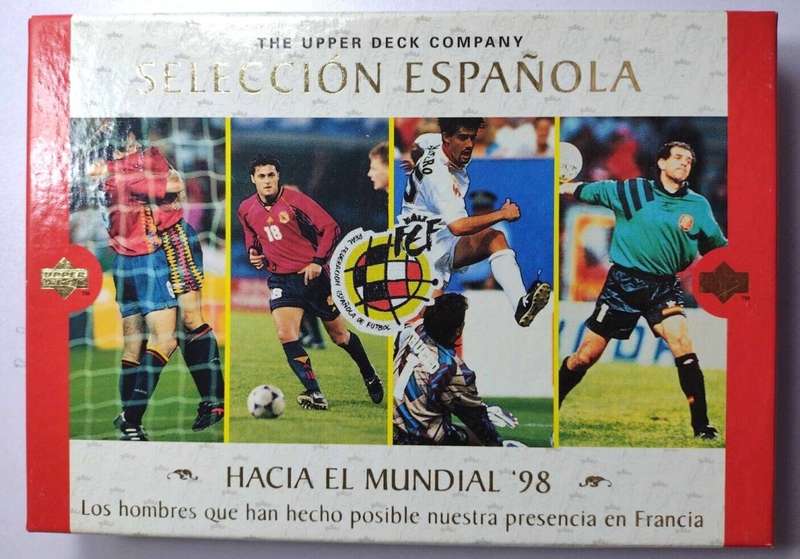 SPAIN - UPPER DECK `FIFA WORLD CUP 1998` TEAM BOX SET - COMPLETE 45 TRADING CARD SET IN BOX