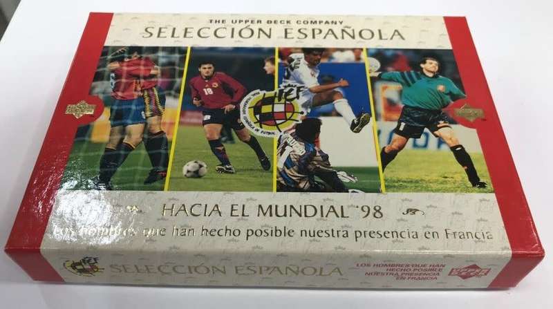 SPAIN - UPPER DECK `FIFA WORLD CUP 1998` TEAM BOX SET - COMPLETE 45 TRADING CARD SET IN BOX
