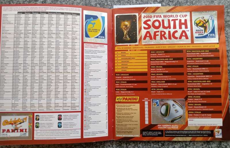 PANINI FIFA WORLD CUP 2010 STICKER COLLECTION - COMPLETE COLLECTION LESS 1 STICKER