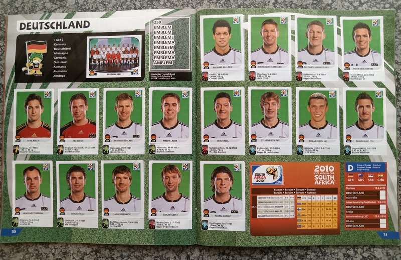 PANINI FIFA WORLD CUP 2010 STICKER COLLECTION - COMPLETE COLLECTION LESS 1 STICKER