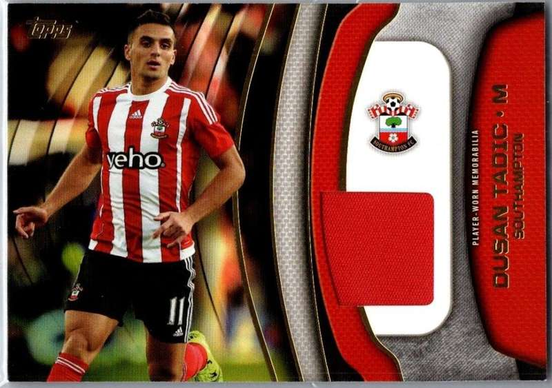 DUSAN TADIC- TOPPS `PREMIER LEAGUE GOLD 2015/16` - AUTHENTIC `CERTIFIED MEMORABILIA` CARD