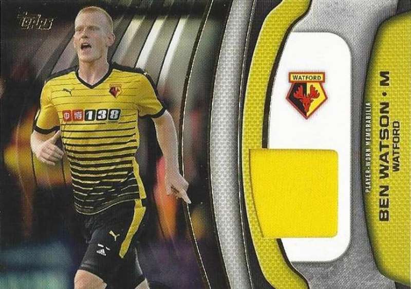 BEN WATSON- TOPPS `PREMIER LEAGUE GOLD 2015/16` - AUTHENTIC `CERTIFIED MEMORABILIA` CARD