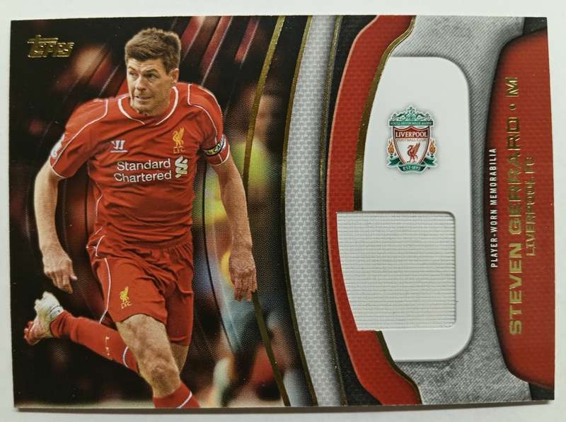 STEVEN GERARD - TOPPS `PREMIER GOLD` 2015/16 - AUTHENTIC `CERTIFIED MEMORABILIA` TRADING CARD