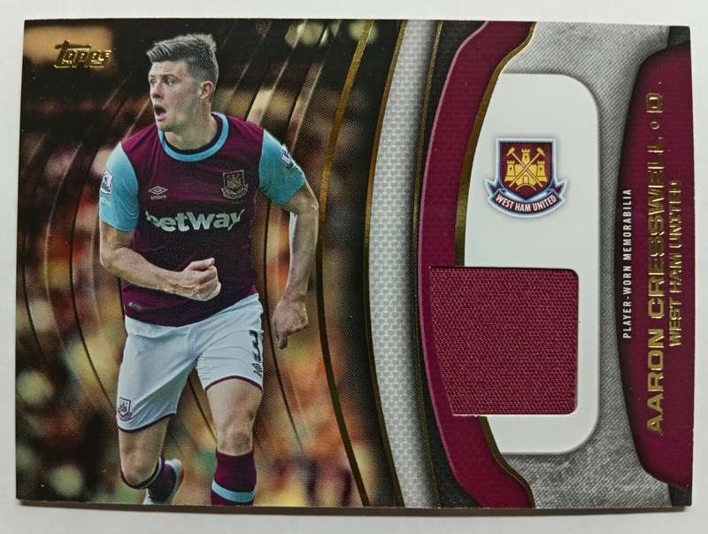AARON CRESSWELL - TOPPS `PREMIER GOLD` 2015/16 - AUTHENTIC `CERTIFIED MEMORABILIA` TRADING CARD