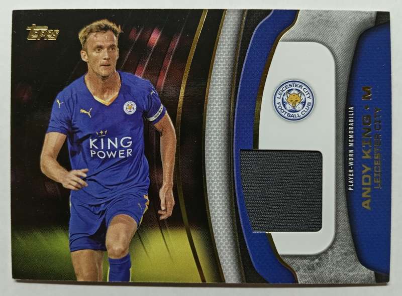 ANDY KING - TOPPS `PREMIER GOLD` 2015/16 - AUTHENTIC `CERTIFIED MEMORABILIA` TRADING CARD