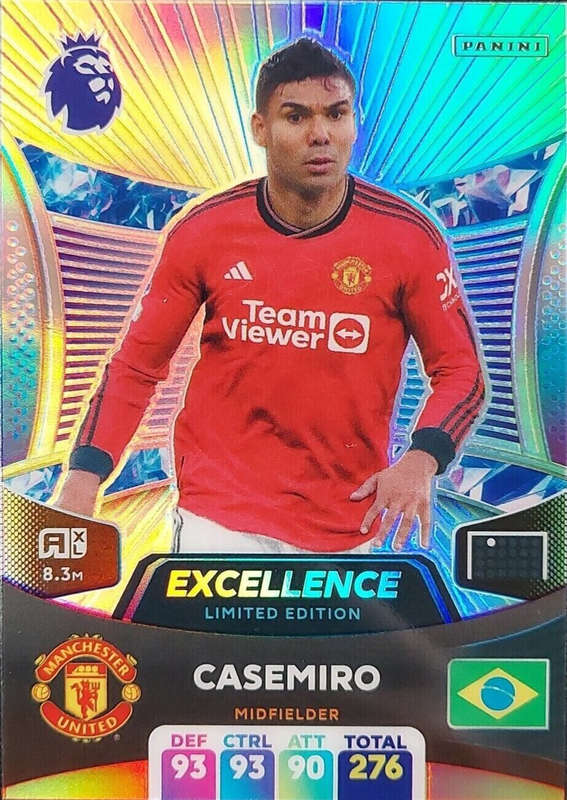 CASEMIRO (Man. United) - PANINI English Premier League 2023/24 - RARE `EXCELLENCE` TRADING CARD