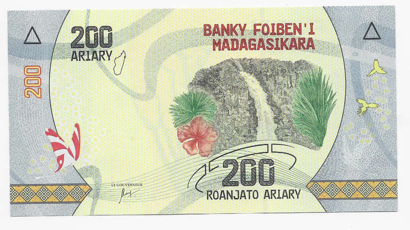 MADAGASCAR BANK - 200 ARIARY BANK NOTE  - NOTE in UNC CONDITION E