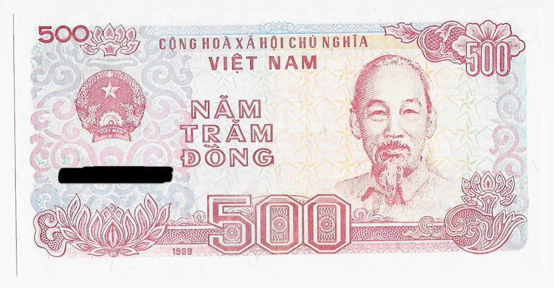 VIETNAM BANK - 500 DONG BANK NOTE 1988 - UNC CONDITION