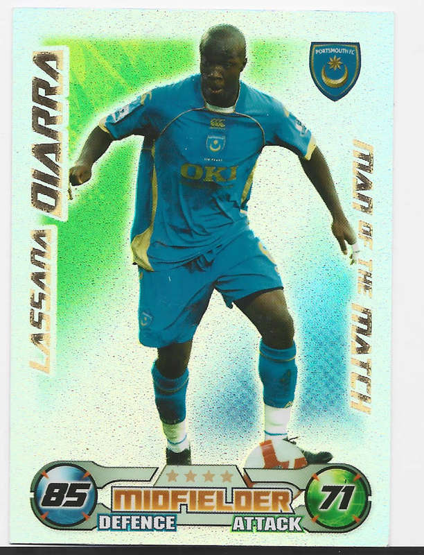 LASSANA DIARRA - TOPPS `MATCH ATTAX` 2008/09 -  `MAN of the MATCH` TRADING CARD