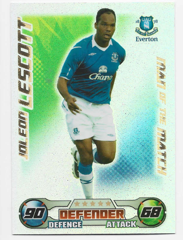 JOLEON LESCOTT - TOPPS `MATCH ATTAX` 2008/09 -  `MAN of the MATCH` TRADING CARD