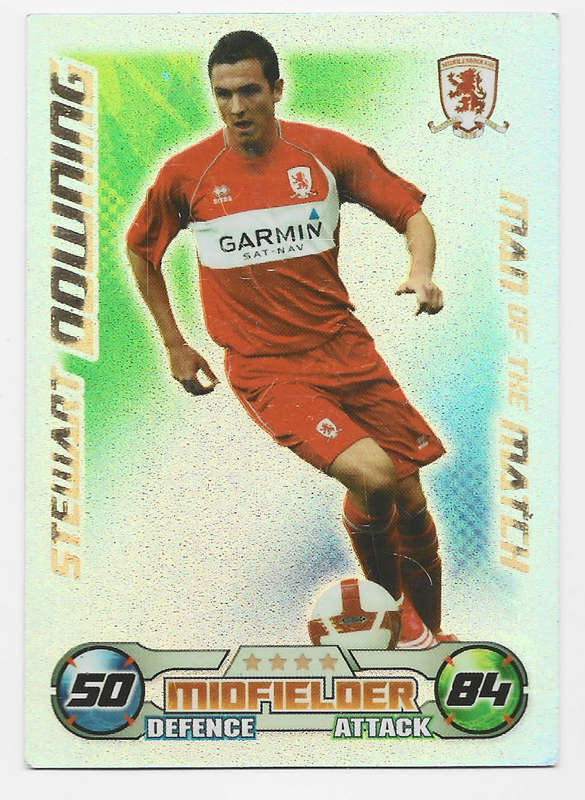 S. DOWNING - TOPPS `MATCH ATTAX` 2008/09 -  `MAN of the MATCH` TRADING CARD
