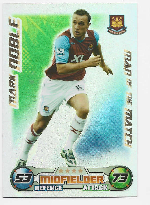 MARK NOBLE - TOPPS `MATCH ATTAX` 2008/09 -  `MAN of the MATCH` TRADING CARD