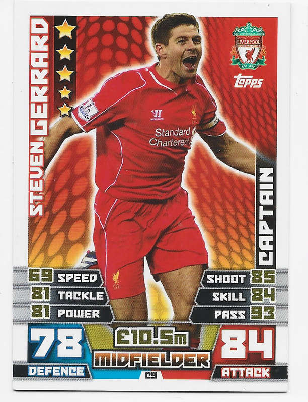 STEVEN GERARD - TOPPS `MATCH ATTAX EXTRA` 2012-  `CAPTAIN` TRADING CARD
