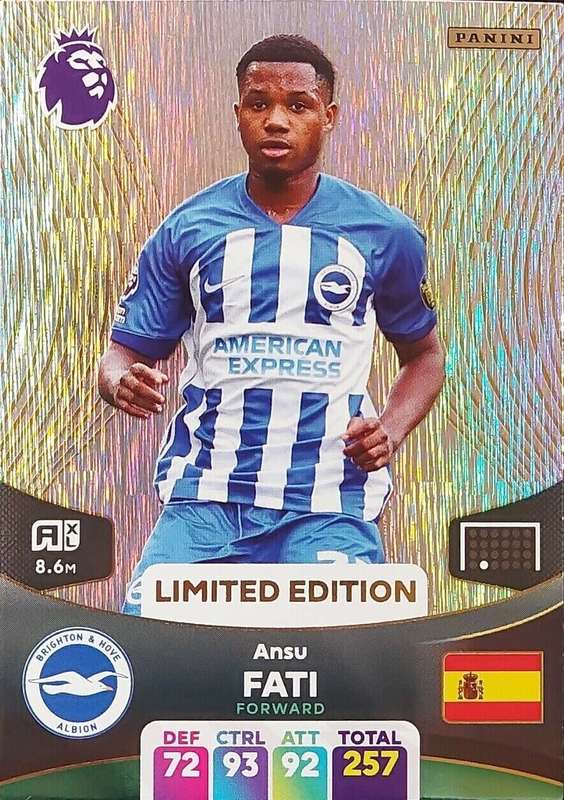 ANSU FATI - PANINI English Premier League 2023/24 - RARE `LIMITED EDITION` TRADING CARD
