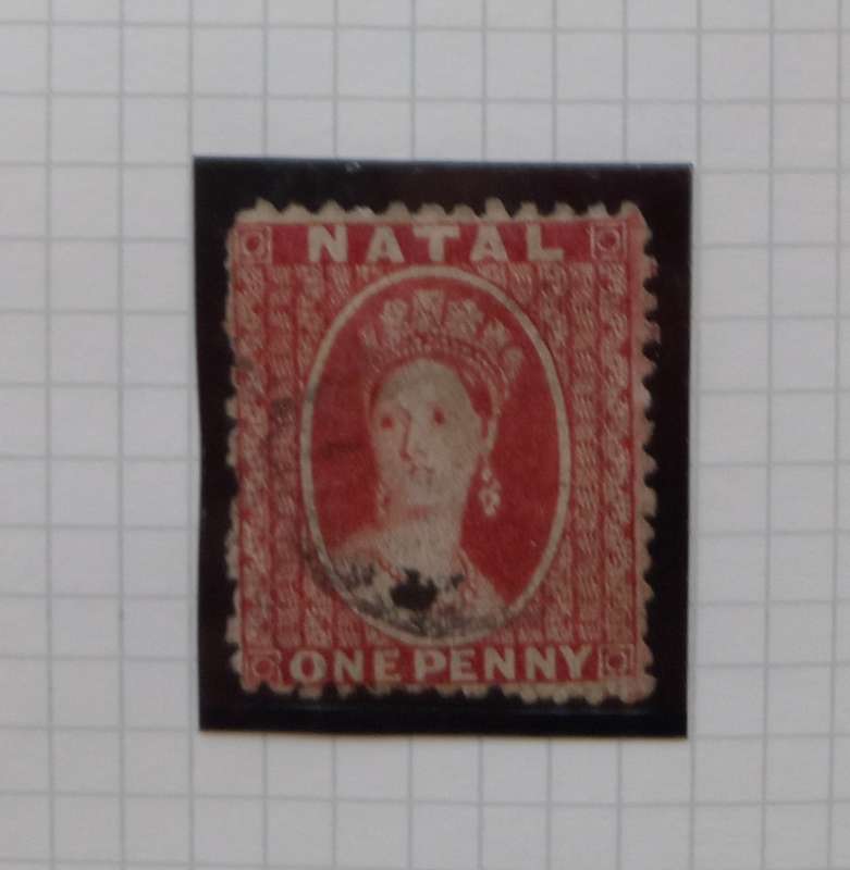 NATAL 1863/65  1d ROSE CARMINE  - SACC 17 USED