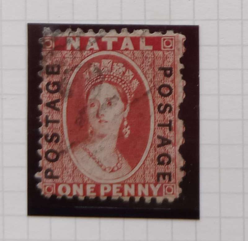 NATAL 1870/73 - SACC 65 1d Bright Red STAMP O/Printed in Black - Item B -  Used