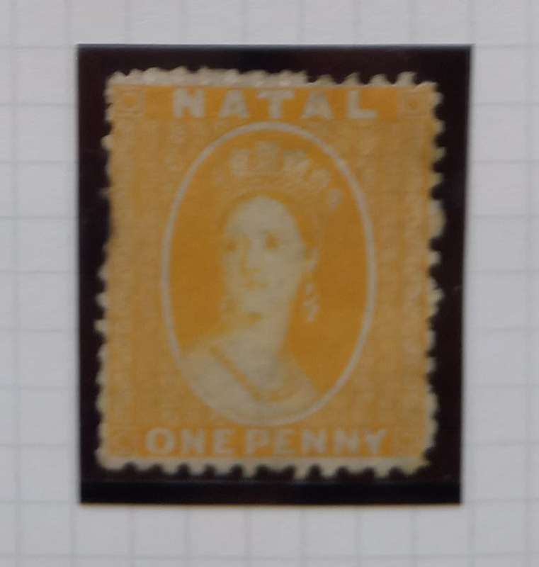 NATAL  1876 - SACC 81 1d YELLOW STAMP - `NO SURCHARGE` - FISCAL STAMP- M/Mint