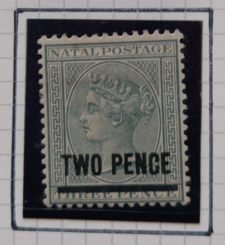 NATAL 1886  - SACC 97 Surcharged `TWO PENCE` in Black  - SACC 101 M/Mint Item A
