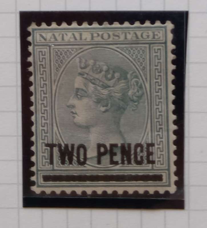 NATAL 1886  - SACC 97 Surcharged `TWO PENCE` in Black  - SACC 101 M/Mint Item B