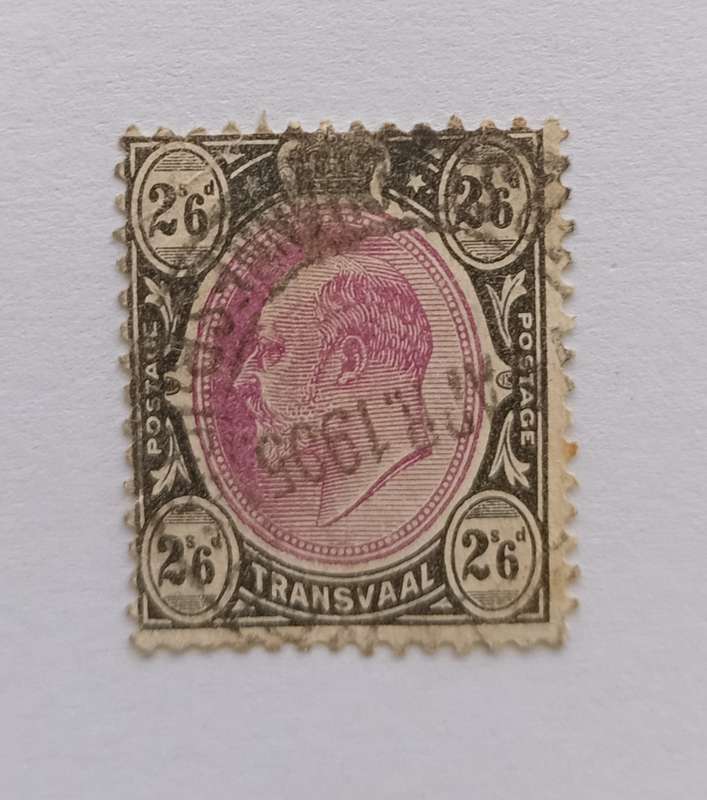 TRANSVAAL  - 1904/09  SACC 275 2sh 6d Magenta and Black Stamp - Used
