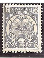 TRANSVAAL  - 1885  SACC 185 6d Pale Dull Blue stamp  - M/Mint
