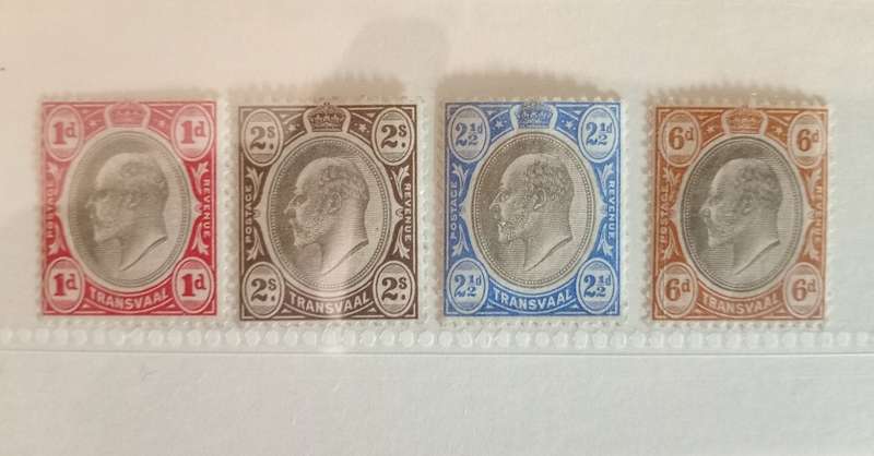 TRANSVAAL  1902 - King Edward VII - SACC 251,252,253,256 Lot of 4 Stamps - M/Mint