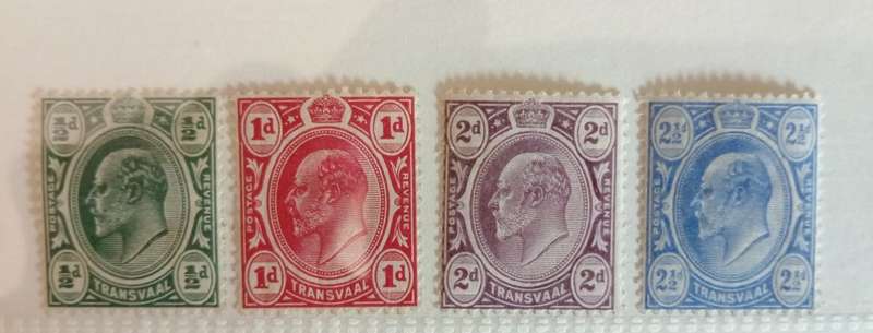 TRANSVAAL  1905/09 - King Edward VII - SACC 279 to SACC 282 , Set of 4 Stamps - M/Mint