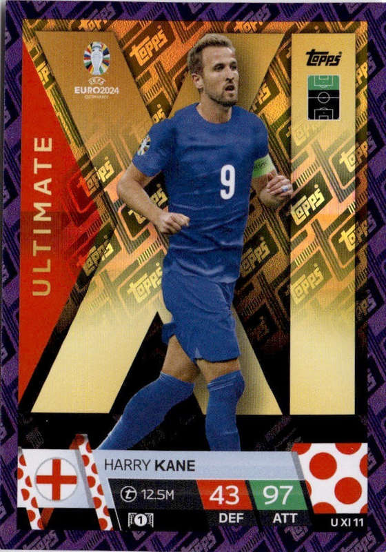 HARRY KANE - Topps `UEFA EURO 2024` Collection - PURPLE PARALLEL `ULTIMATE` Trading Card