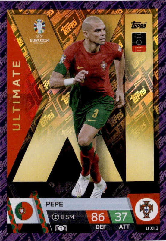 PEPE - Topps `UEFA EURO 2024` Collection - PURPLE PARALLEL `ULTIMATE` Trading Card