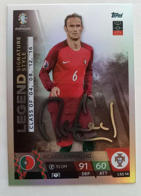 RICAORDO CARVALHO - Topps `UEFA EURO 2024` Collection - LEGEND `SIGNATURE` Trading Card LSS14