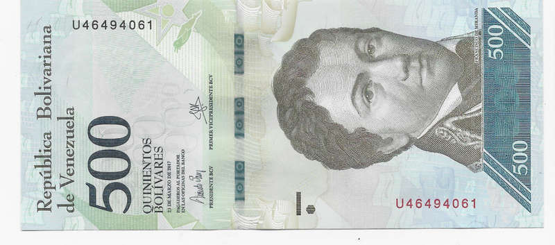 VENEZUELA CENTRAL BANK - 500 BOLIVARES BANK NOTE  2017 - Unc. Condition A