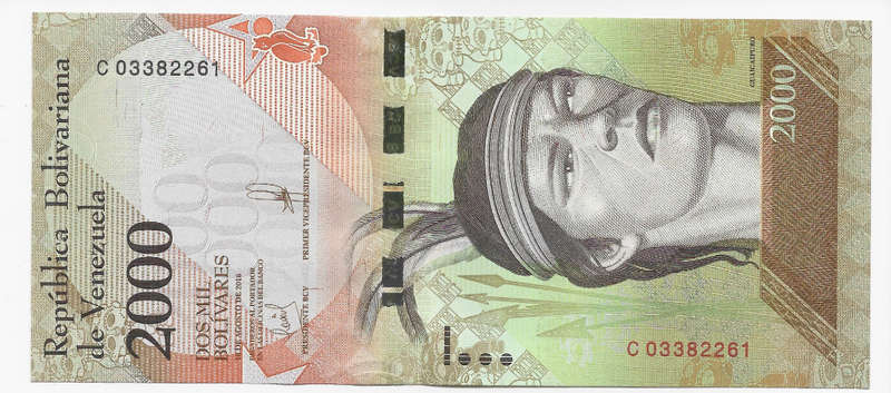 VENEZUELA CENTRAL BANK - 2000 BOLIVARES BANK NOTE  2018 - Unc. Condition
