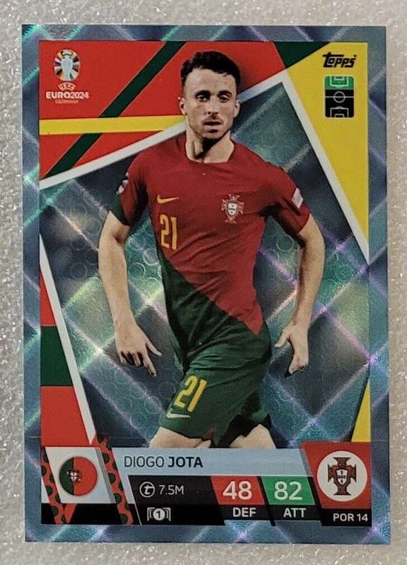 DIOGO JOTA - Topps `UEFA EURO 2024` Collection - BLUE SAPHIRE Trading Card POR14