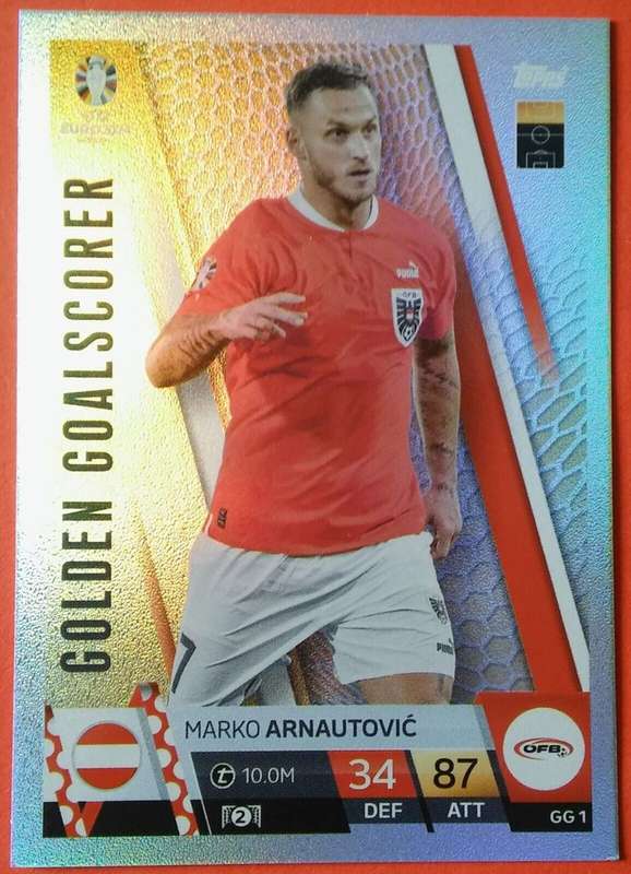 M. ARNAUTOVIC - Topps `UEFA EURO 2024` Collection - FOIL `GOLDEN GOALSCORER` Trading Card GG1