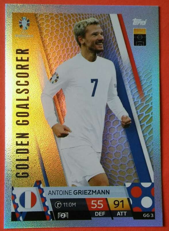 ANTOINE GRIEZMANN - Topps `UEFA EURO 2024` Collection - FOIL `GOLDEN GOALSCORER` Trading Card GG3