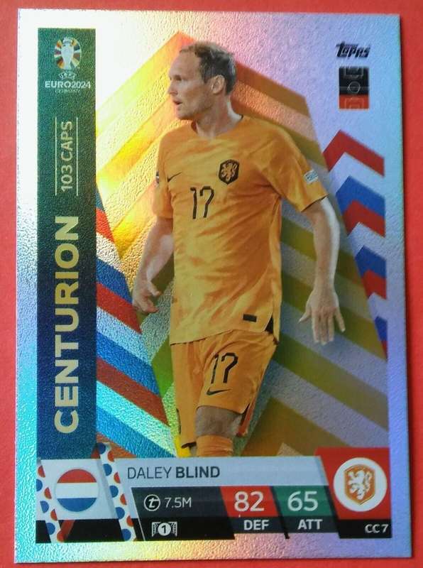 DALEY BLIND - Topps `UEFA EURO 2024` Collection -  FOIL`CENTURION` Trading Card CC7