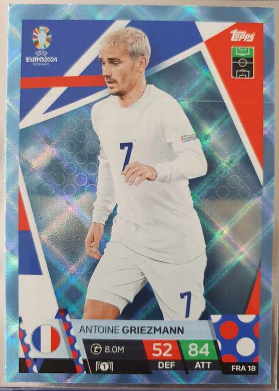 ANTOINE GRIEZMANN - Topps `UEFA EURO 2024` Collection - BLUE SAPHIRE Trading Card FRA18