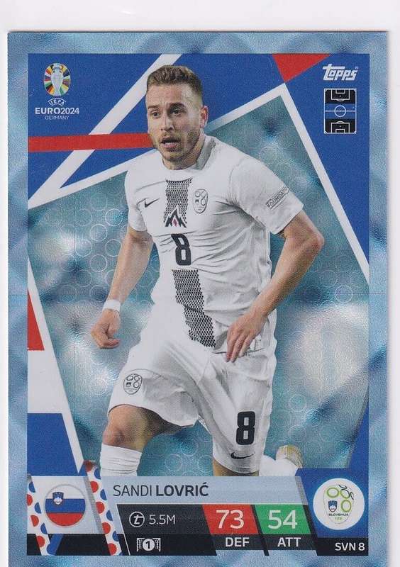 SANDI LOVRIC - Topps `UEFA EURO 2024` Collection - BLUE SAPHIRE Trading Card SVN8