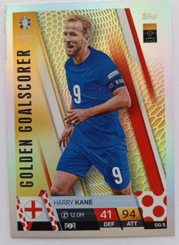 HARRY KANE - Topps `UEFA EURO 2024` Collection - FOIL `GOLDEN GOALSCORER` Trading Card GG5
