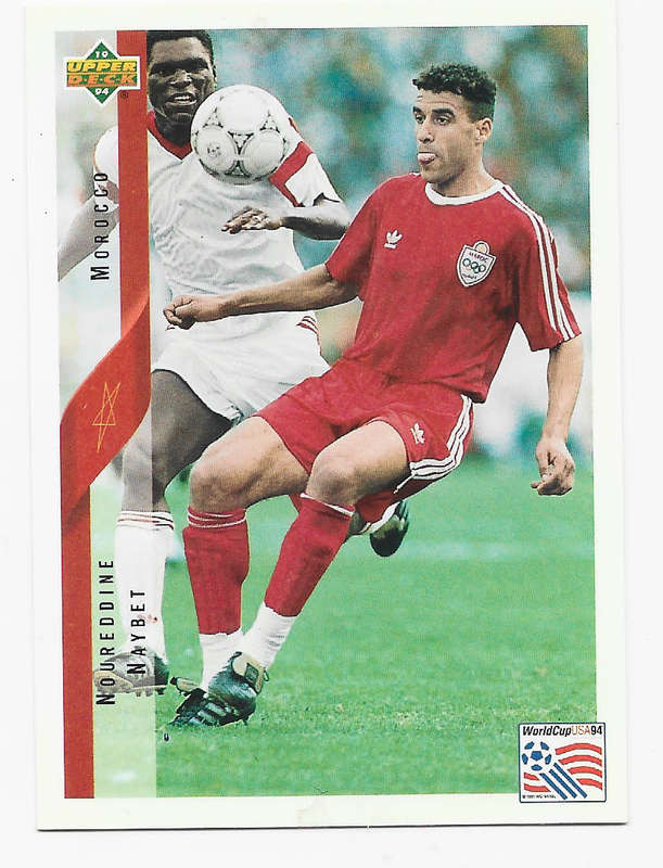 NOUREDDINE NAYBET (Morocco) - U/Deck FIFA WORLD CUP 1994 Preview - BASE TRADING CARD 207 Eng/Ger