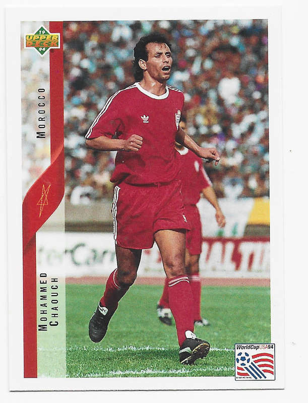 MOHAMMED CHAOUCH (Morocco) - U/Deck FIFA WORLD CUP 1994 Preview - BASE TRADING CARD 208 Eng/Ger
