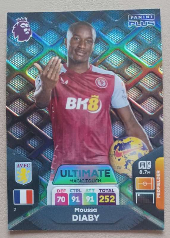MOUSSA DIABY  - PANINI English Premier League PLUS 2024 - RARE `ULTIMATE` TRADING CARD 2