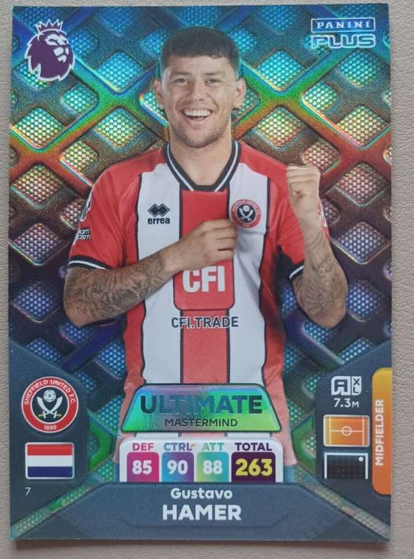 GUSTAVO HAMER  - PANINI English Premier League PLUS 2024 - RARE `ULTIMATE` TRADING CARD 7