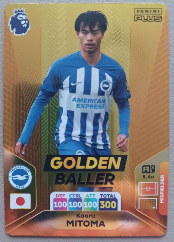 KAORU MITOMA  - PANINI English Premier League PLUS 2024 - RARE `GOLDEN BALLER` TRADING CARD