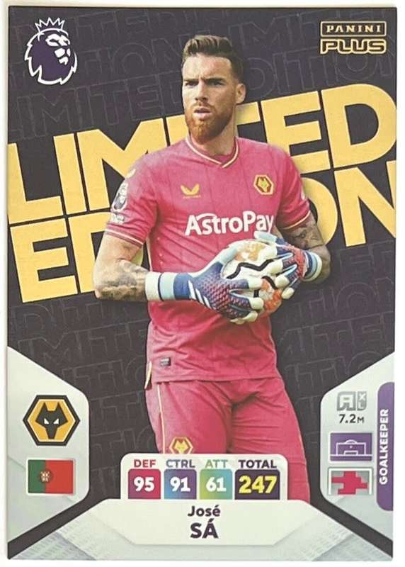 JOSE SA - PANINI English Premier League PLUS 2024 - RARE `LIMITED EDITION` TRADING CARD