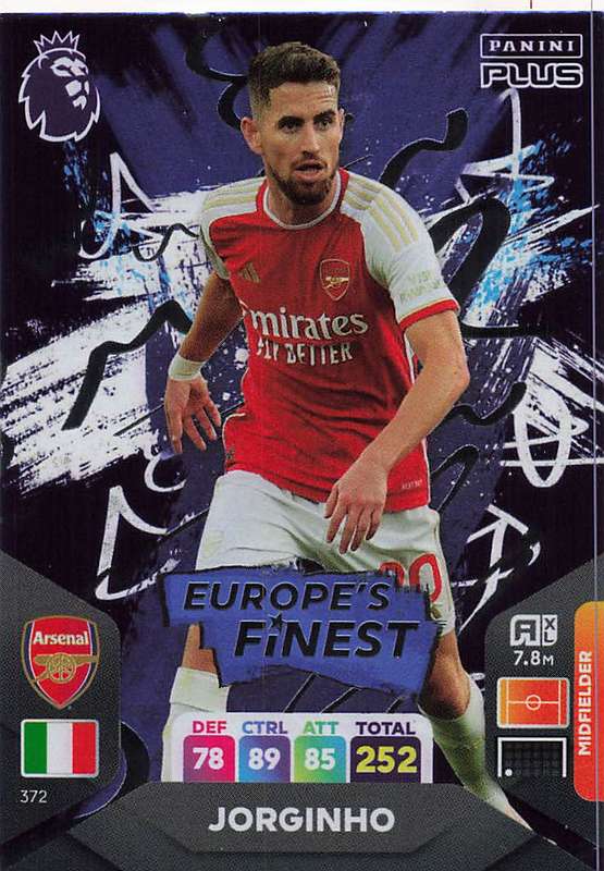 JORGINHO - PANINI E/Premier League PLUS 2024 -  FOIL `EUROPE`S FINEST` TRADING CARD 372