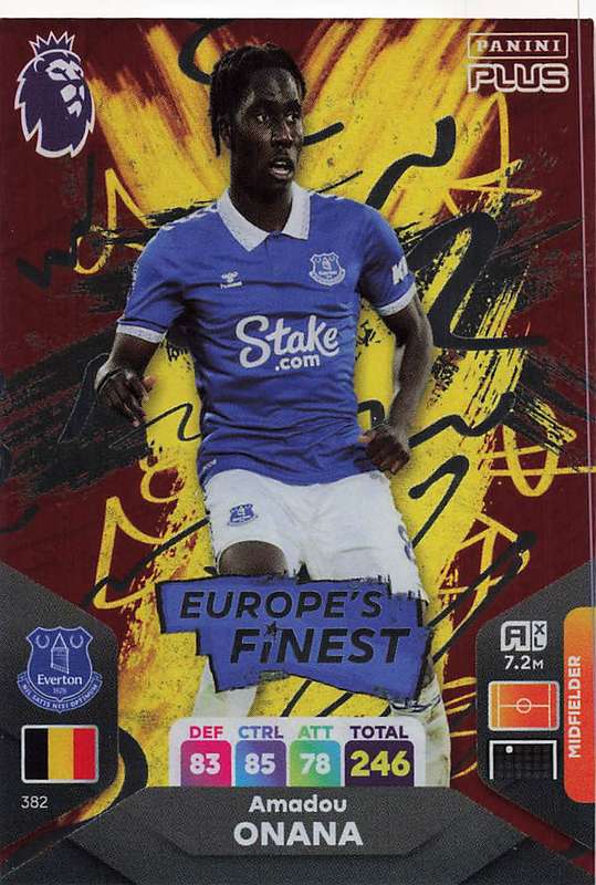 AMADOU ONANA - PANINI E/Premier League PLUS 2024 -  FOIL `EUROPE`S FINEST` TRADING CARD 382